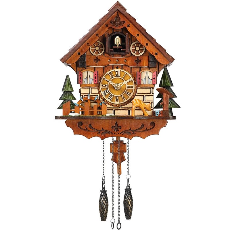 Kintrot Cuckoo Clock Handcrafted Traditional Black Forest Wood Clock Wall Decor - Image 2